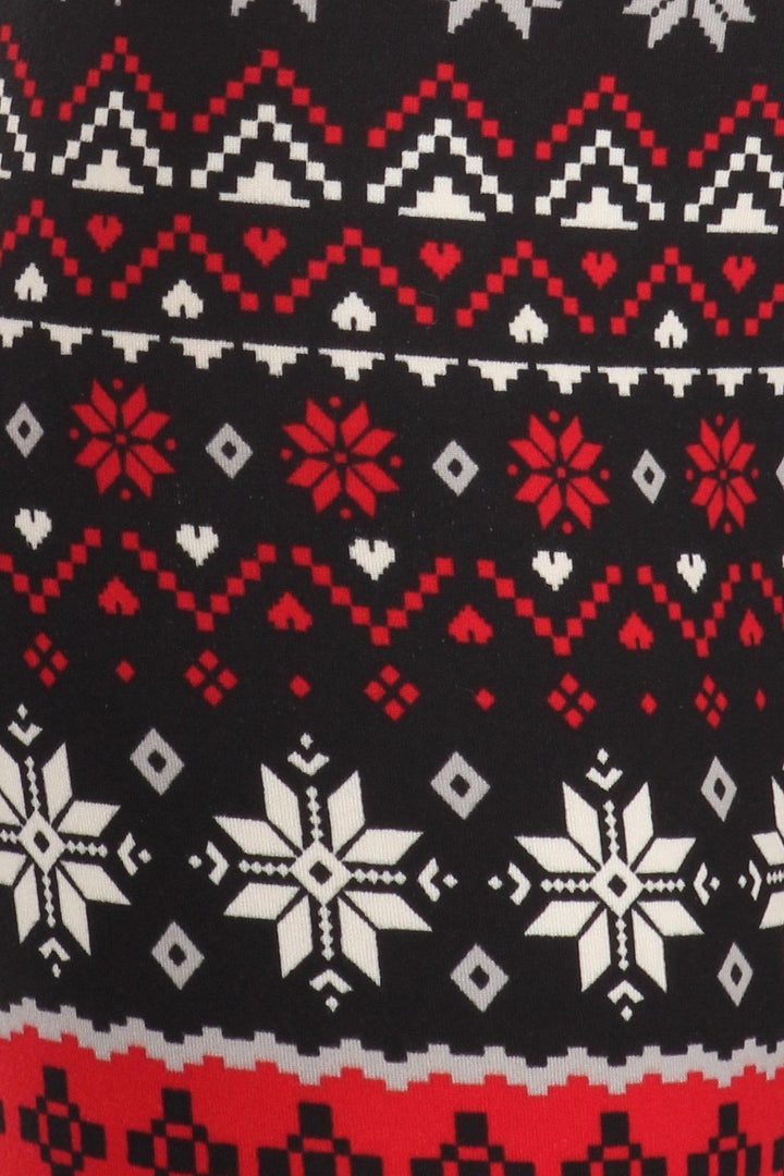 Comfy Soft Fleece Snowflake Holiday Leggings