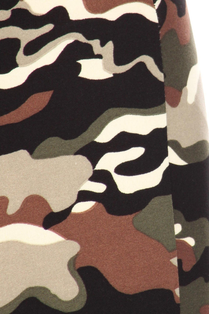 Buttery Smooth Olive Camouflage Bell Bottom Leggings