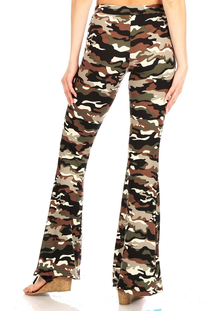 Buttery Smooth Olive Camouflage Bell Bottom Leggings