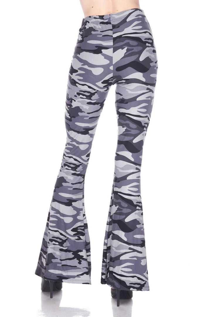 Buttery Smooth Charcoal Camouflage Bell Bottom Leggings