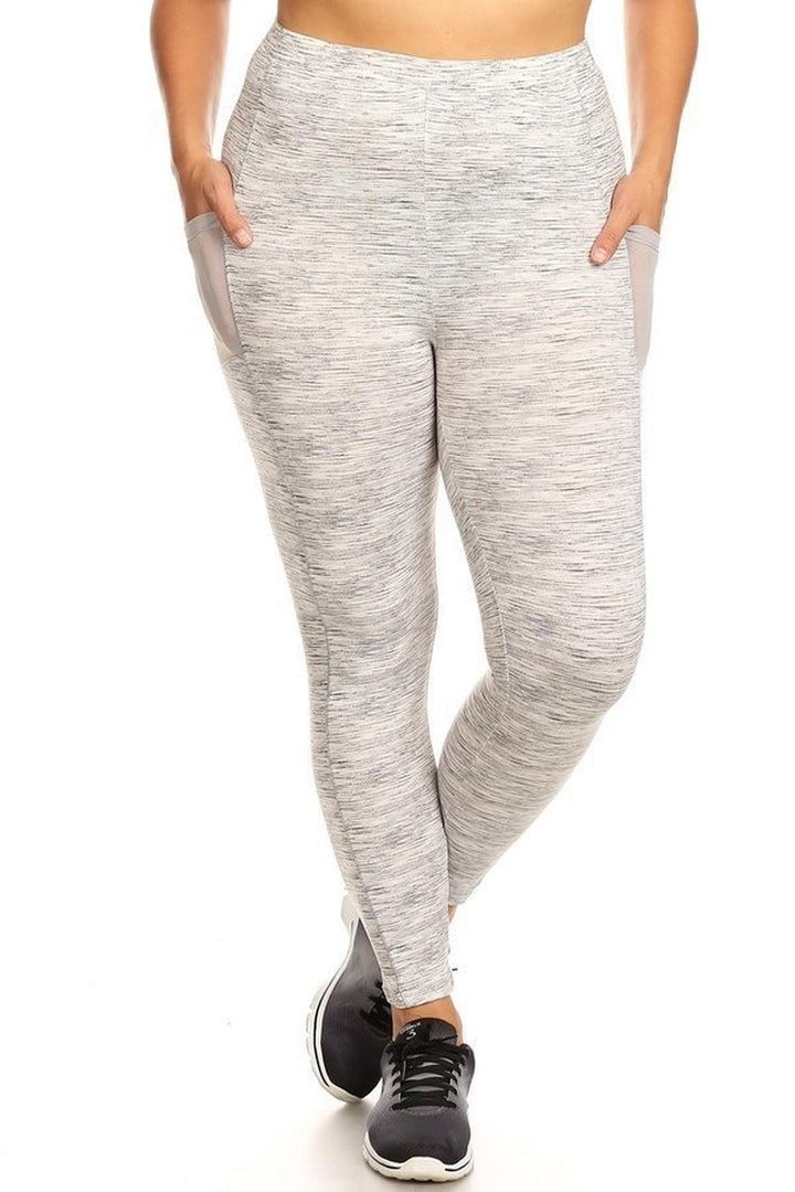Buttery Smooth Sport Basic Leggings - Plus Size - 1XL 2XL 3XL with Side Pockets - 2 Pack