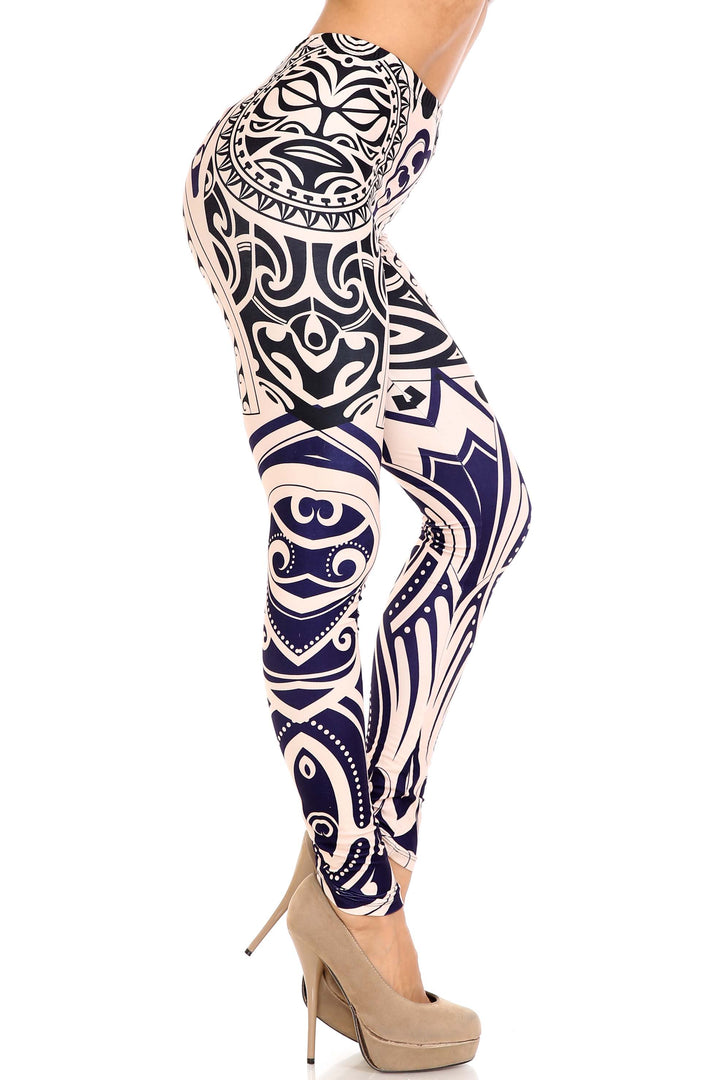Creamy Soft Leggings Premium Women's Valhalla Extra Plus, High Rise, Stretchy, Comfortable, 3X-5X Leggings - by USA Fashion