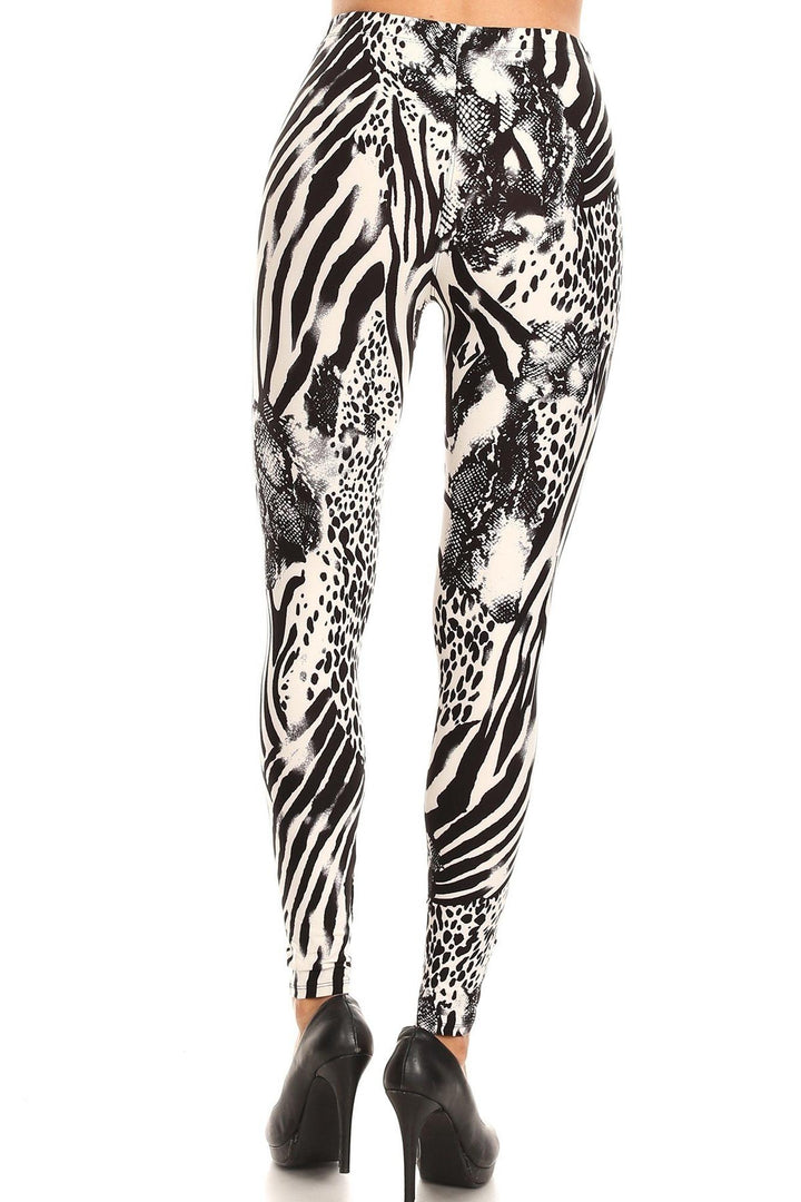 Buttery Soft Wild Safari Leggings (One Size Regular,Black)