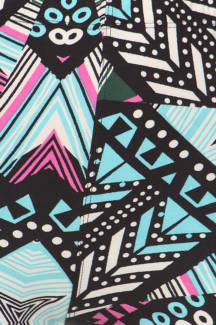 Buttery Soft Melodic Emerald Tribal Leggings (One Size Regular,Green)