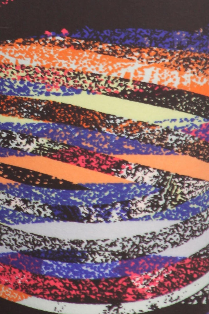 Buttery Soft Colorful Bands Leggings (One Size Regular,Multi Color Bold)