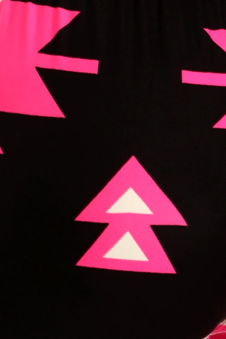 Buttery Soft Fuchsia Aztec Tribal Leggings (One Size Regular,Fuchsia)