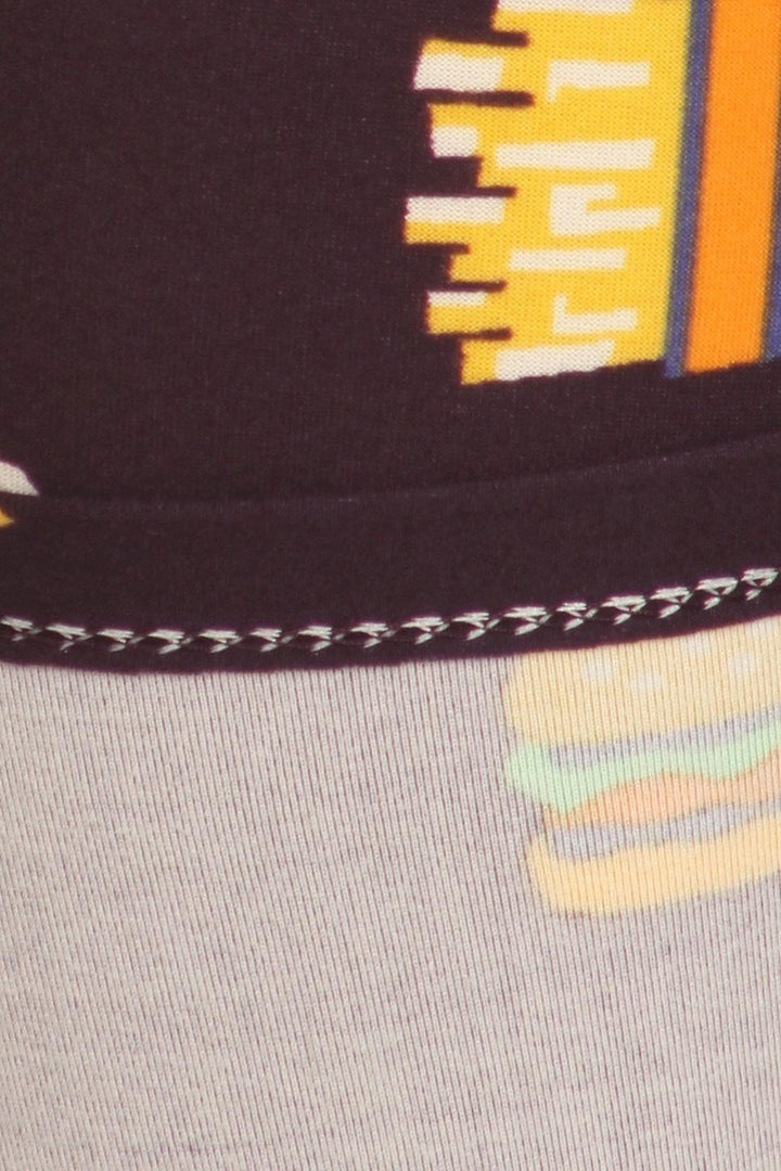 Buttery Soft Fast Food Leggings (One Size Regular,Black)