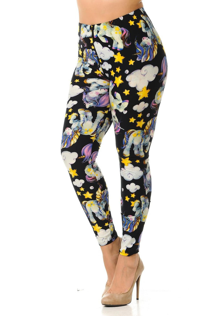 Plus Size - Buttery Soft Cutie Pie Baby Unicorn Print Leggings