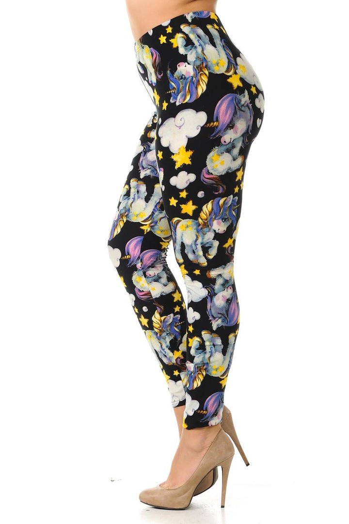 Plus Size - Buttery Soft Cutie Pie Baby Unicorn Print Leggings