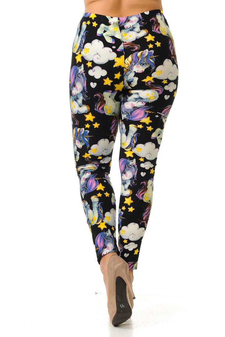 Plus Size - Buttery Soft Cutie Pie Baby Unicorn Print Leggings