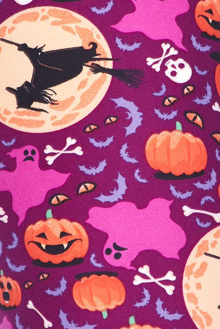 Buttery Soft Wicked Witches Leggings (One Size Regular,Magenta)