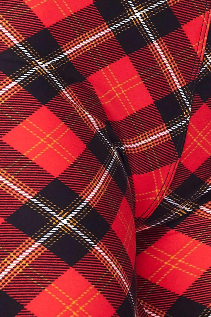 Buttery Smooth Classic Red Plaid Kids Leggings