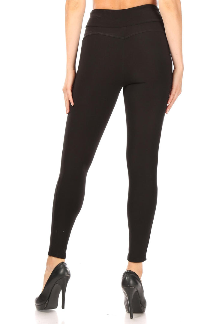 Black High Waisted Treggings with Zipper Pockets