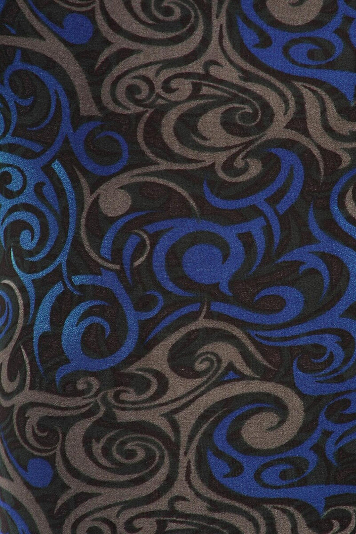 Buttery Soft Blue Tangled Swirl Plus Size Leggings (One Size Plus,Blue)