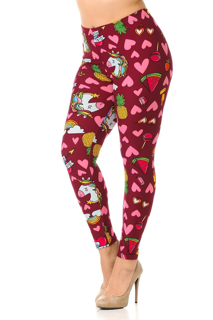 Plus Size - Buttery Soft Unicorn Girl Power Print Leggings