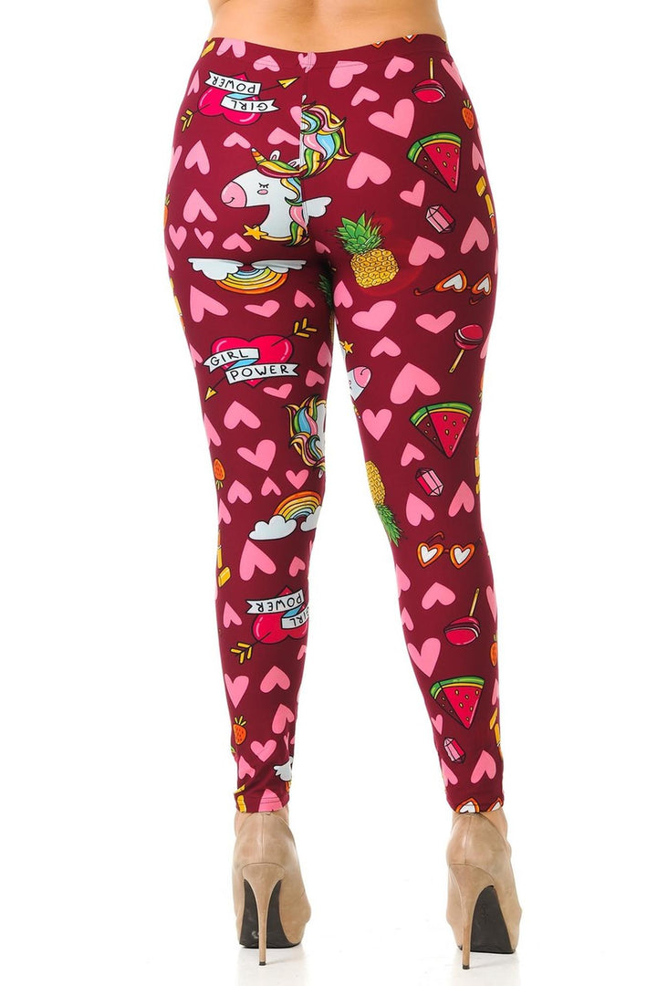 Plus Size - Buttery Soft Unicorn Girl Power Print Leggings