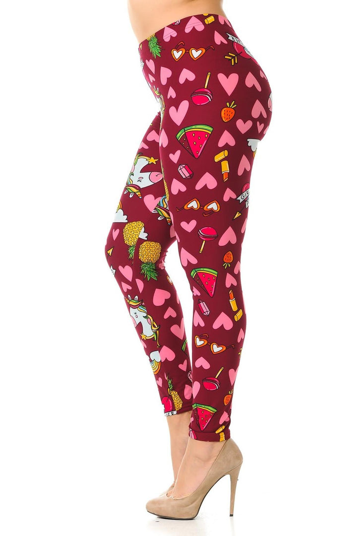 Plus Size - Buttery Soft Unicorn Girl Power Print Leggings