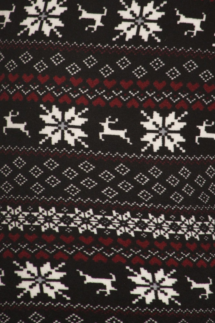 Snowflakes and Reindeer Plus Size Fur Lined Leggings