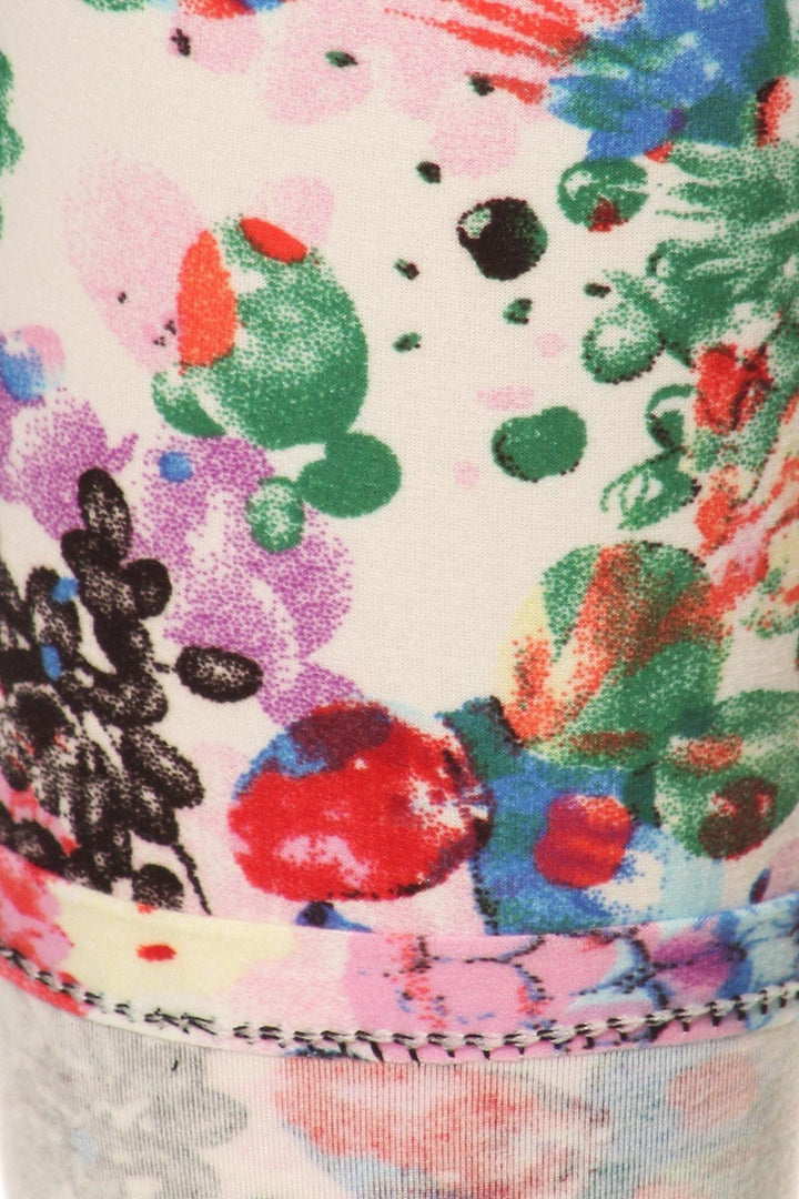 Buttery Soft Ivory Fruit Bunch Plus Size Leggings (One Size Plus,Ivory)