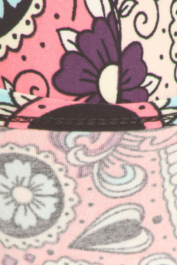 Plus Size - Buttery Soft Pastel Sugar Skull Print Leggings