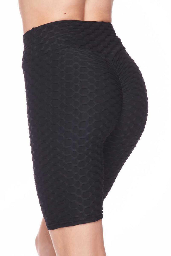 Scrunch Butt High Waisted Biker Shorts - Plus Size - 1XL 2XL 3XL