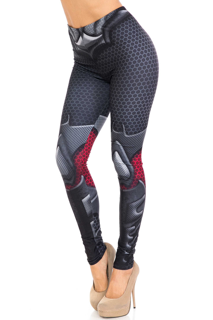 Plus Size - Creamy Soft Women's Laser Print Skin Smoothing Fashion Print Leggings - Pretty Avenger