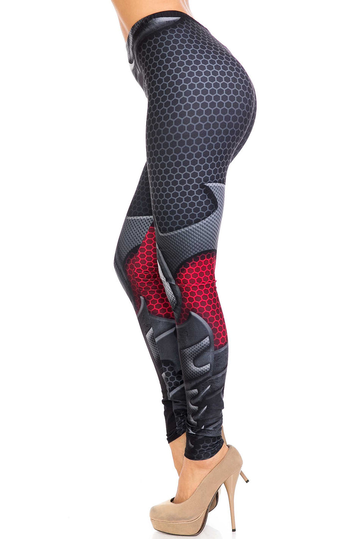 Plus Size - Creamy Soft Women's Laser Print Skin Smoothing Fashion Print Leggings - Pretty Avenger
