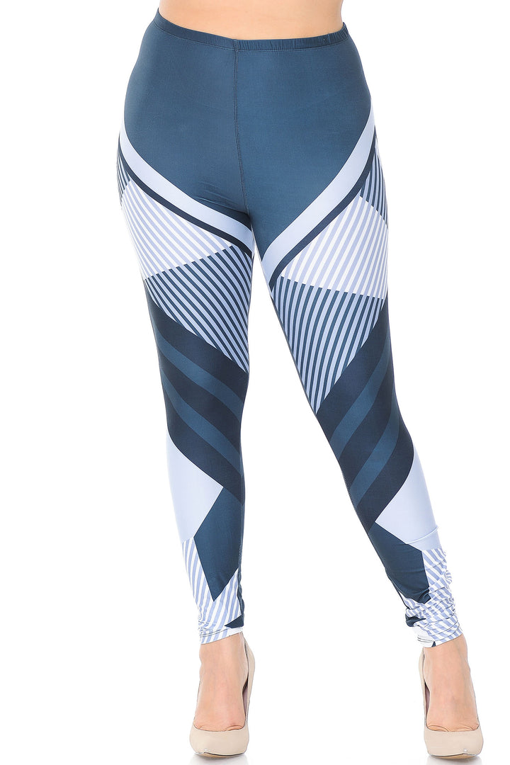 Creamy Soft Premium Women's Leggings Contour Angles Plus Size, High Rise, Stretchy & Breathable, Comfortable Fit - by USA Fashion