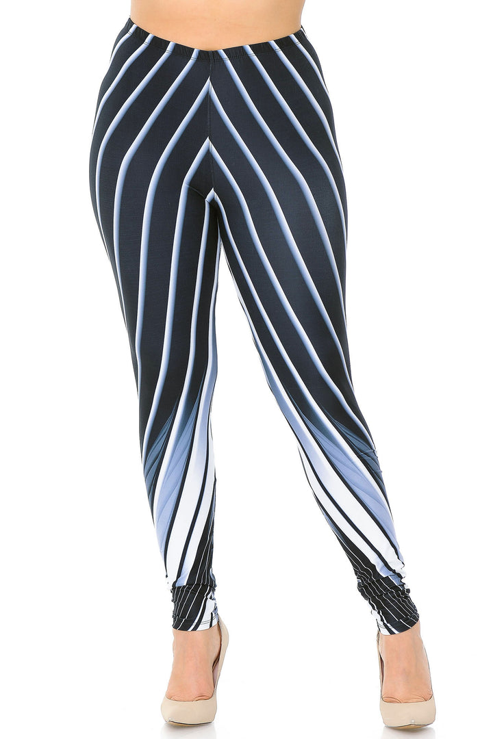 Creamy Soft Premium Women's Leggings Contour Body Lines Plus Size, High Rise, Stretchy & Breathable, Comfortable Fit - by USA Fashion