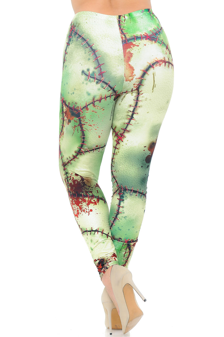 Creamy Soft Premium Women's Leggings Zombie Plus Size, High Rise, Stretchy & Breathable, Comfortable Fit - by USA Fashion