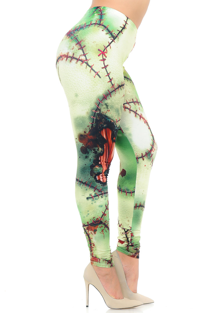 Creamy Soft Premium Women's Leggings Zombie Plus Size, High Rise, Stretchy & Breathable, Comfortable Fit - by USA Fashion