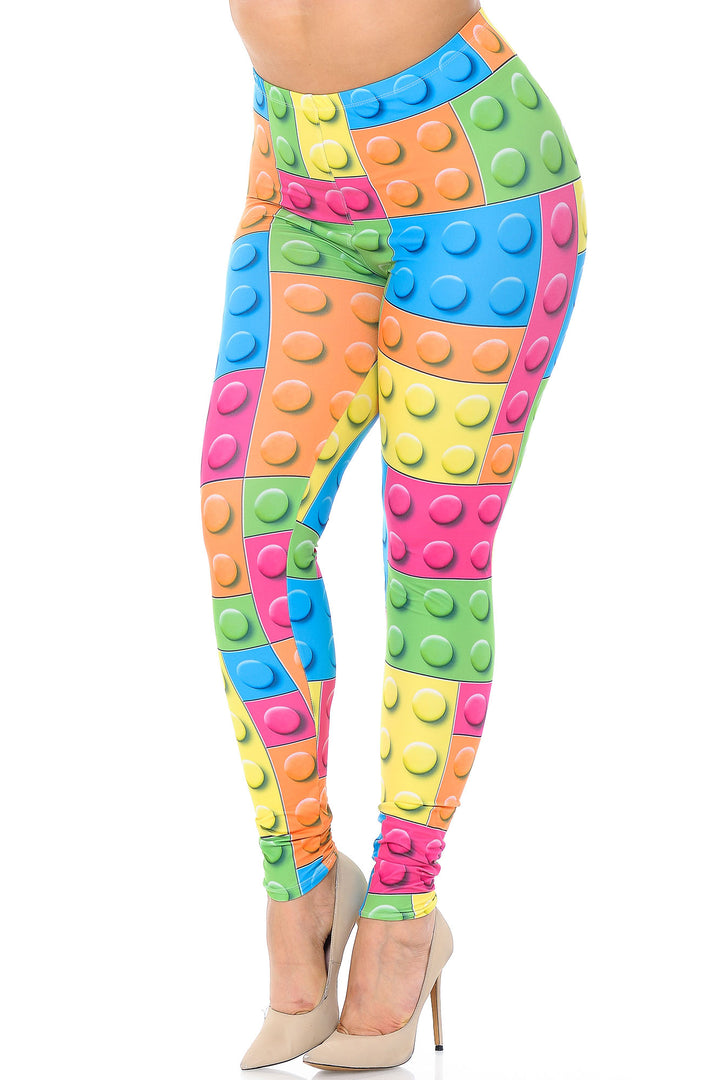 Creamy Soft Lego Leggings - Plus Size - 1XL 2XL 3XL