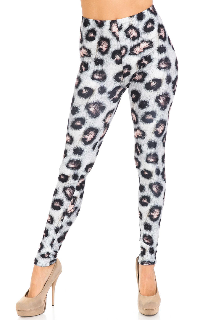 Creamy Soft Premium Women's Leggings Moda Leopard Plus Size, High Rise, Stretchy & Breathable, Comfortable Fit - by USA Fashion