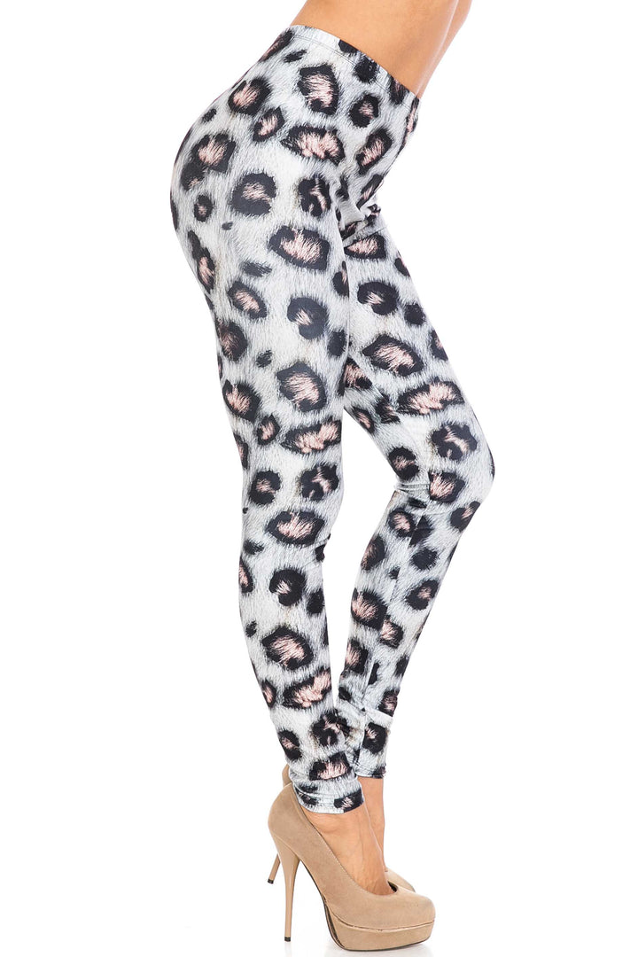 Creamy Soft Premium Women's Leggings Moda Leopard Plus Size, High Rise, Stretchy & Breathable, Comfortable Fit - by USA Fashion