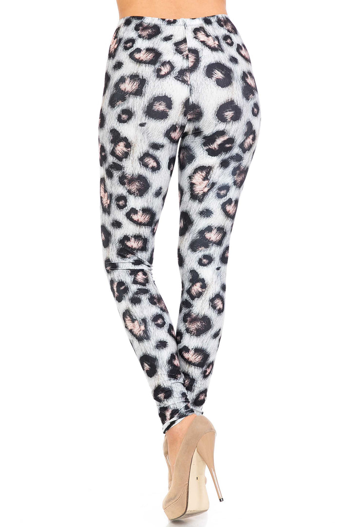 Creamy Soft Premium Women's Leggings Moda Leopard Plus Size, High Rise, Stretchy & Breathable, Comfortable Fit - by USA Fashion