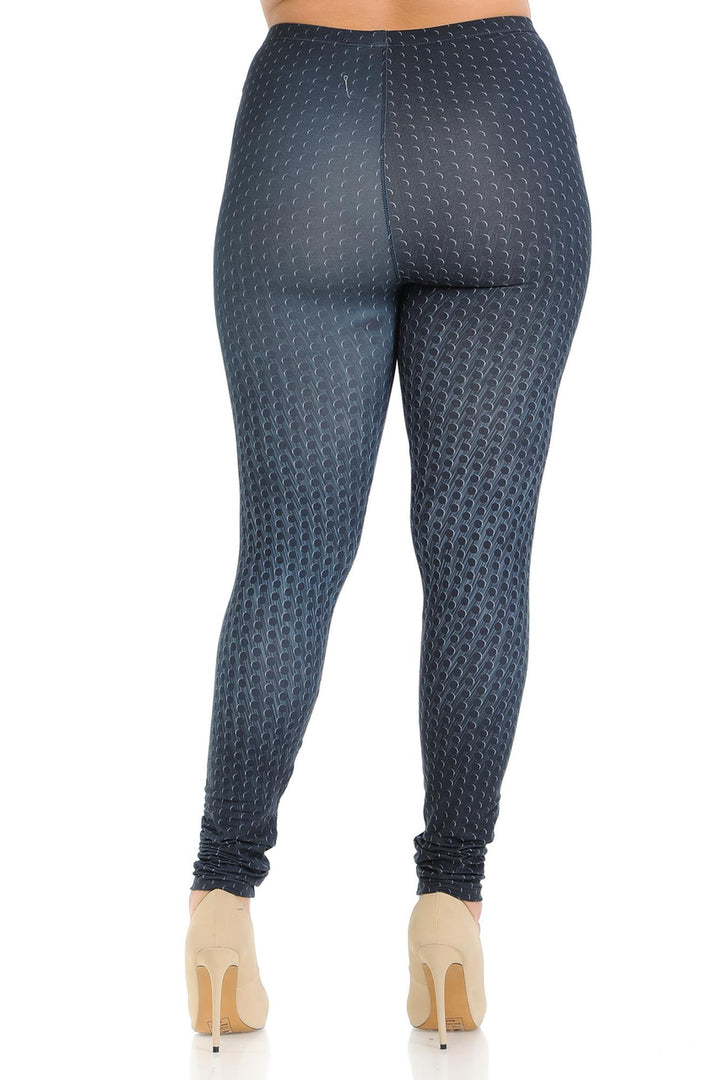 Creamy Soft Premium Women's Leggings Textured Dots Plus Size, High Rise, Stretchy & Breathable, Comfortable Fit - by USA Fashion