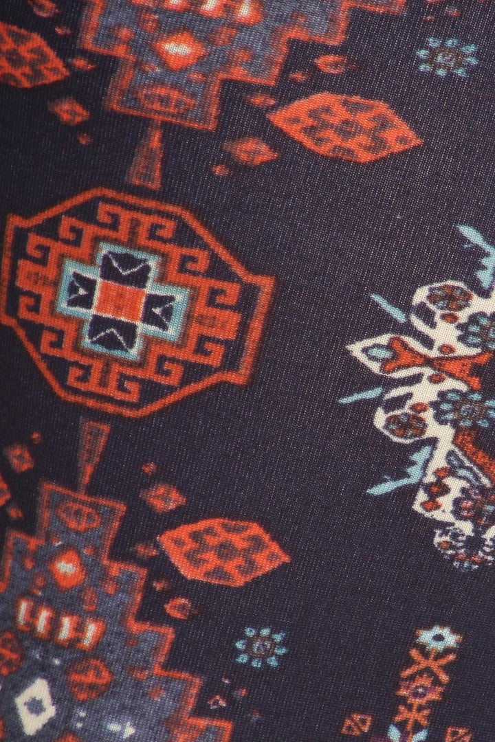 Buttery Smooth Vertical Mayan Mirage Floral Leggings - Plus Size - 1XL 2XL 3XL