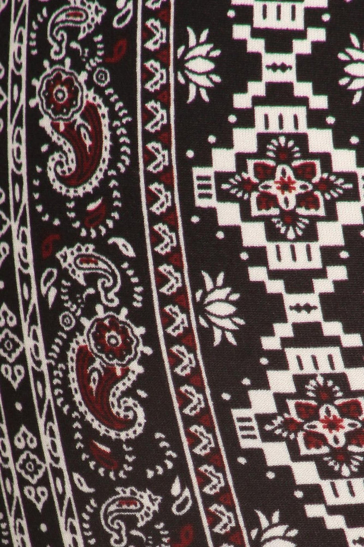 Buttery Smooth Vertical Paisley Brocade Leggings - Plus Size - 1XL 2XL 3XL