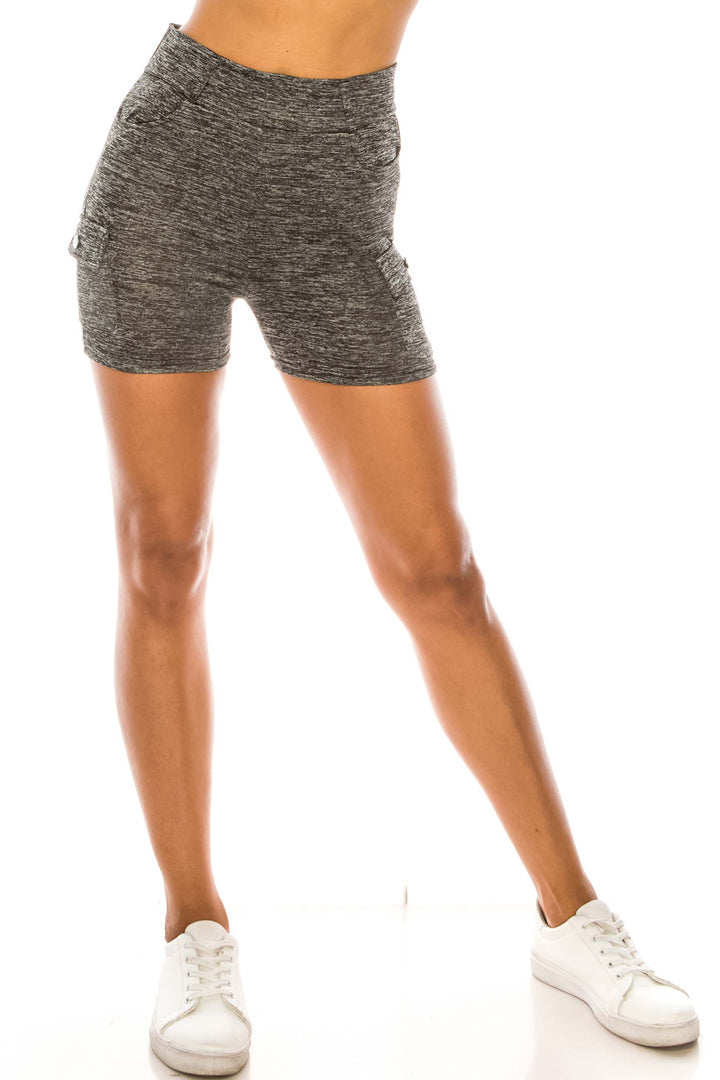 Cool and Hip Summer Heather Grey Biker Shorts