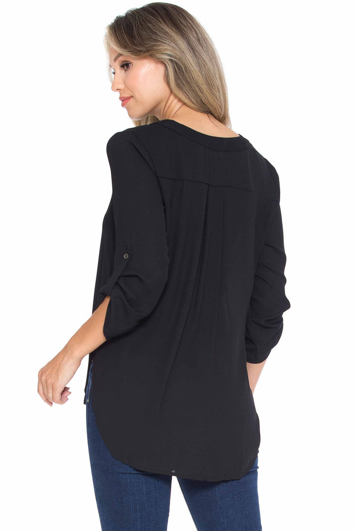 Solid Loose Fit Collared Summer Casual Top