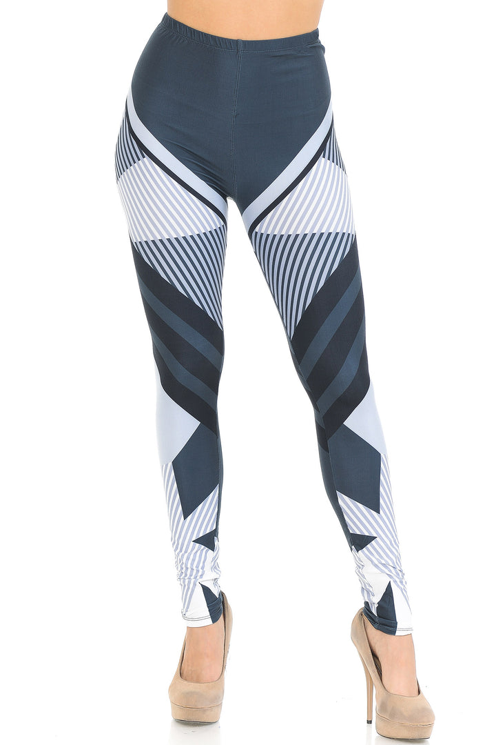 Creamy Soft Premium Women's Leggings Contour Angles Regular Size, High Rise, Stretchy & Breathable, Comfortable Fit - by USA Fashion