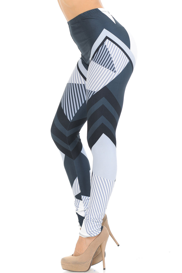 Creamy Soft Premium Women's Leggings Contour Angles Regular Size, High Rise, Stretchy & Breathable, Comfortable Fit - by USA Fashion