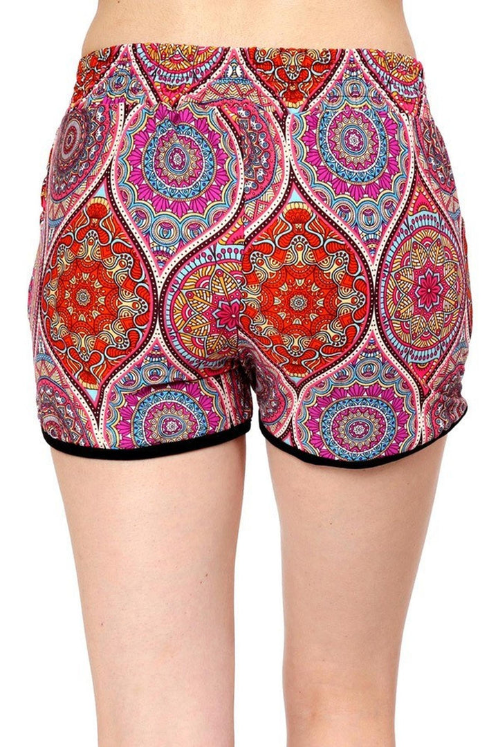 Buttery Smooth Red and Pink Mandala Dolphin Shorts