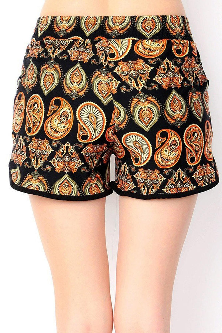 Buttery Smooth Golden Empress Paisley Dolphin Shorts