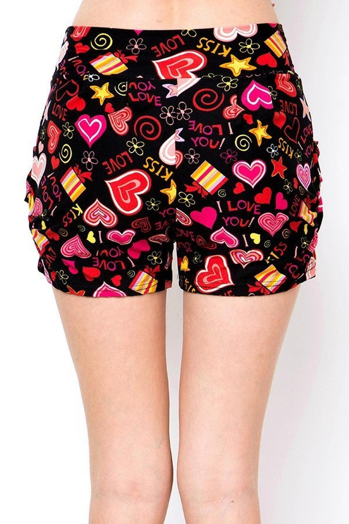 Buttery Smooth Symbols of Love Harem Shorts