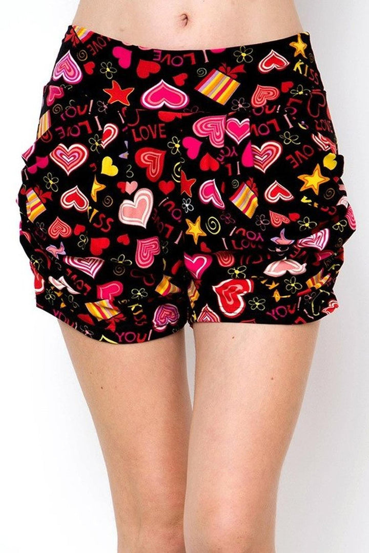 Buttery Smooth Symbols of Love Harem Shorts