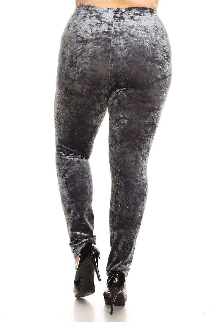 Crushed Velvet Leggings - Plus Size - 1XL 2XL 3XL