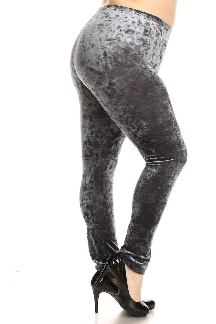 Crushed Velvet Leggings - Plus Size - 1XL 2XL 3XL
