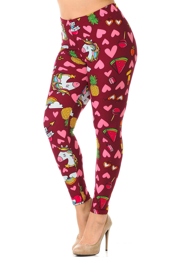 Plus Size - Buttery Soft Unicorn Girl Power Print Leggings