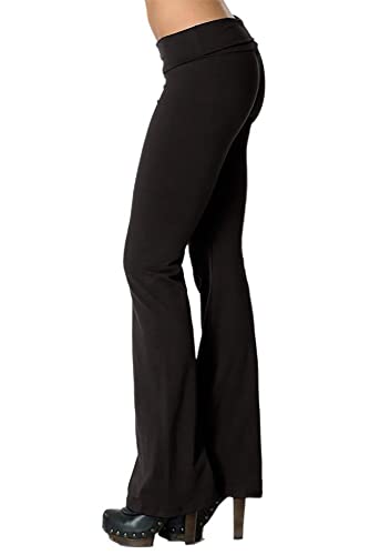 USA Basic Cotton Solid Fold Over Leggings